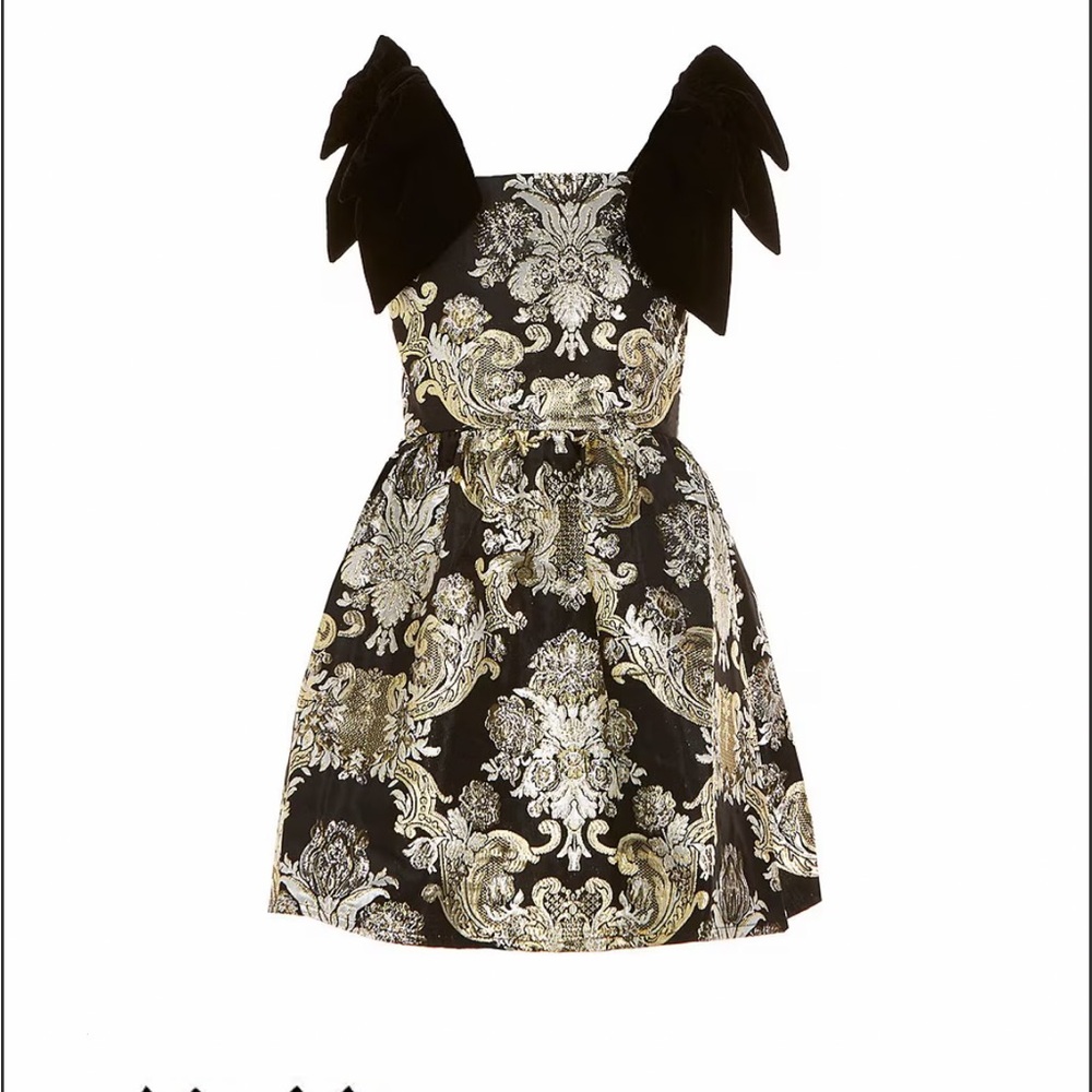 Elegant Black and Gold Kids Dress